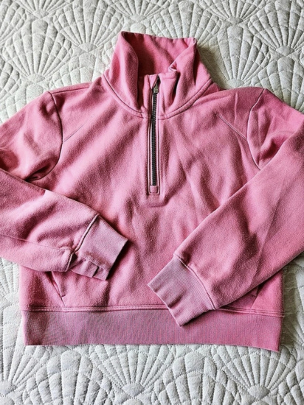 All in Motion Girls' 1/2 Zip Pullover Sweatshirt Pink Pullover Sweatshirt Large